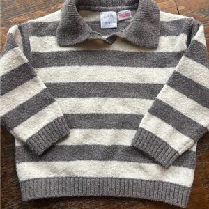 Zara Brown and Cream Striped Sweater